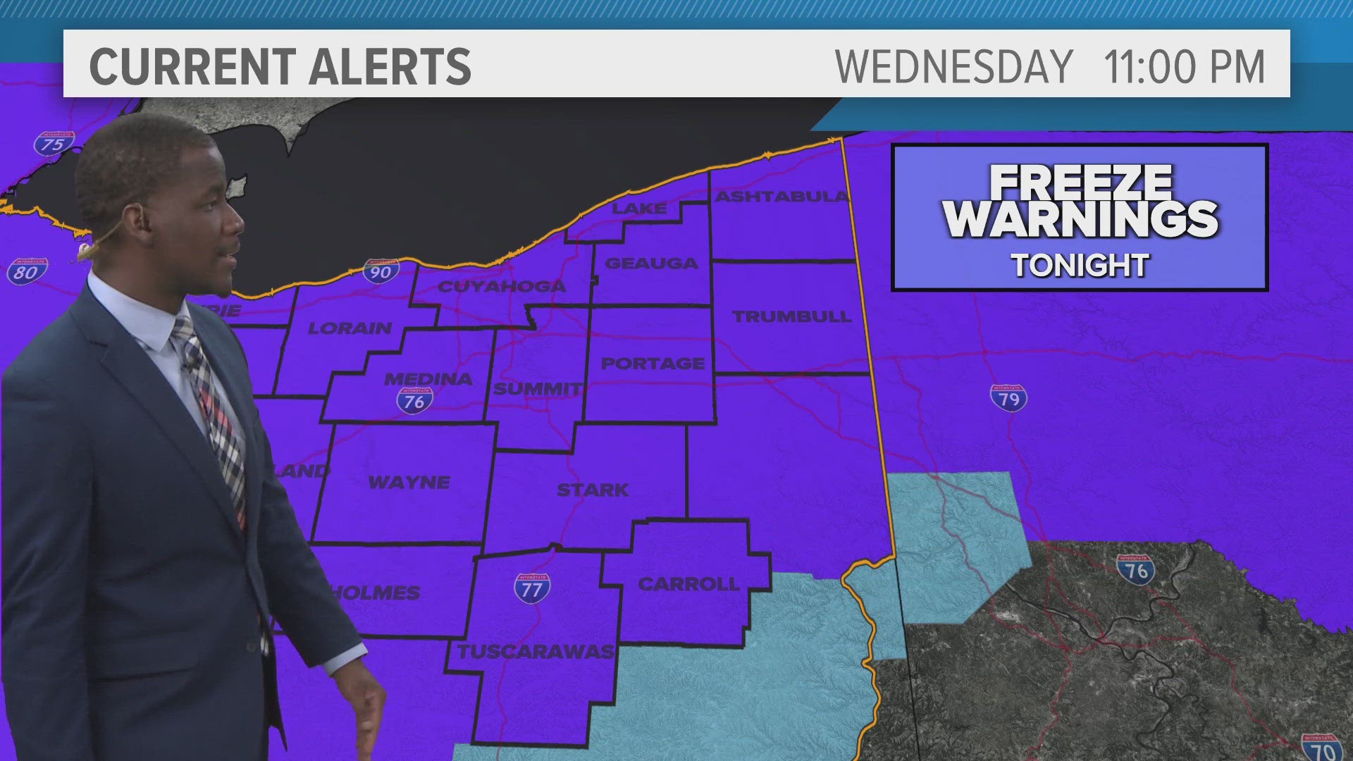 Freeze Warnings tonight, then temperatures surge this weekend.