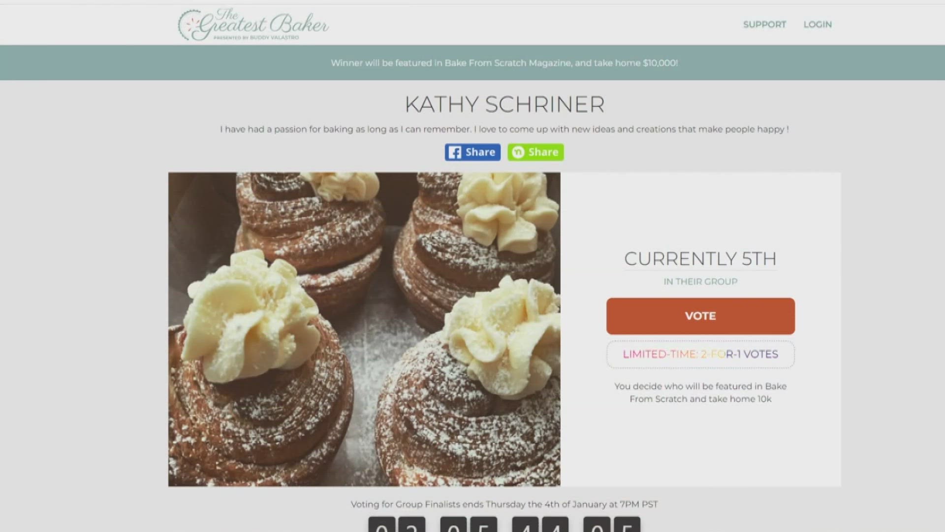 Kathy Schriner, the longtime owner of Kathy's Kolacke & Pastry Shop, is competing in Buddy Valastro's "Greatest Baker" challenge.