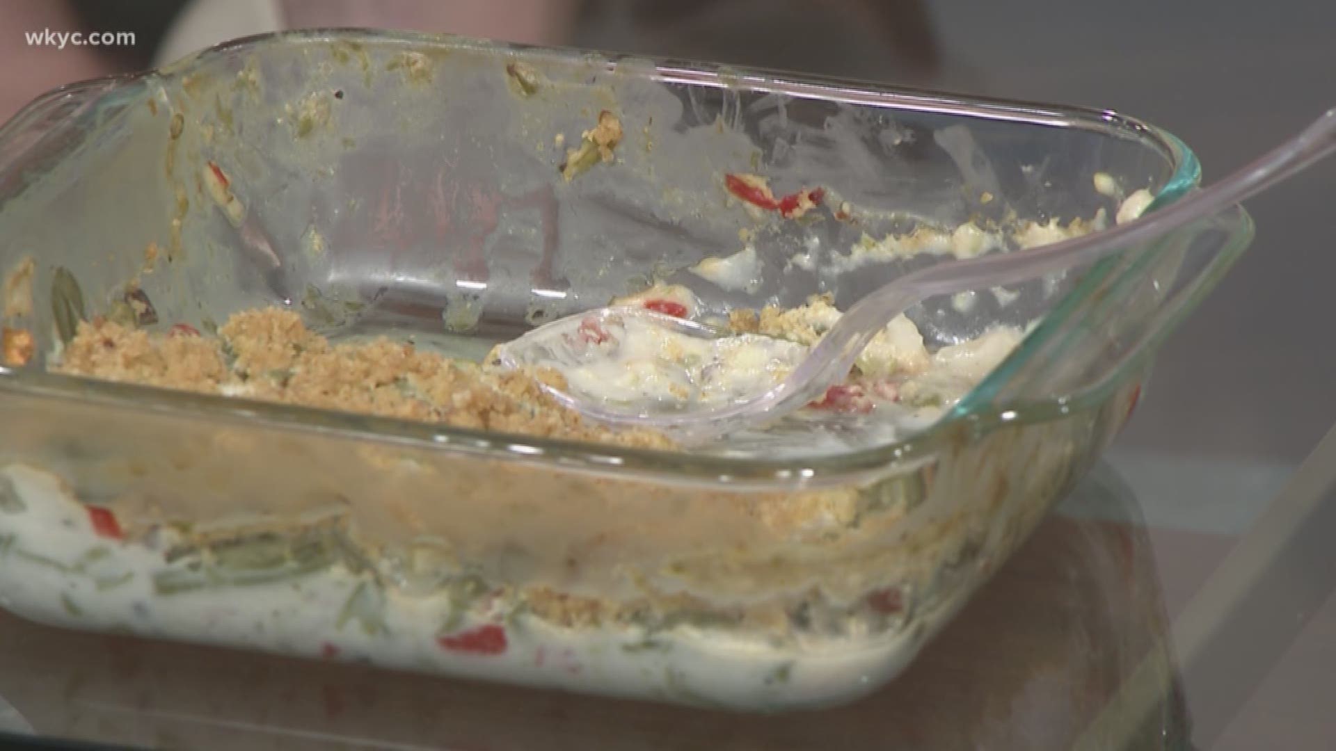 Dave and his wife both made their own versions of green bean casserole.
