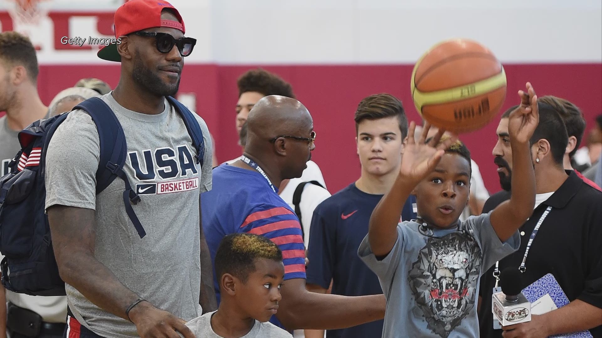 Watch: LeBron James reacts to LeBron James Jr.'s missed dunk