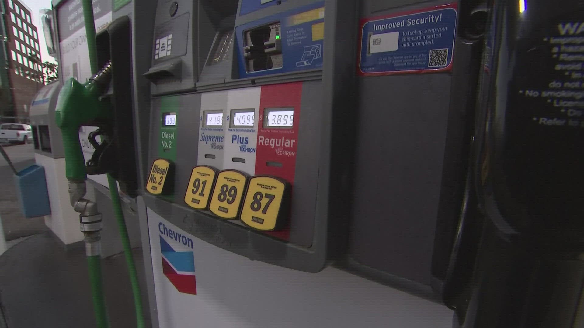 Gas prices in Akron and Cleveland are now listed at $3.64 per gallon -- which matches the national average.