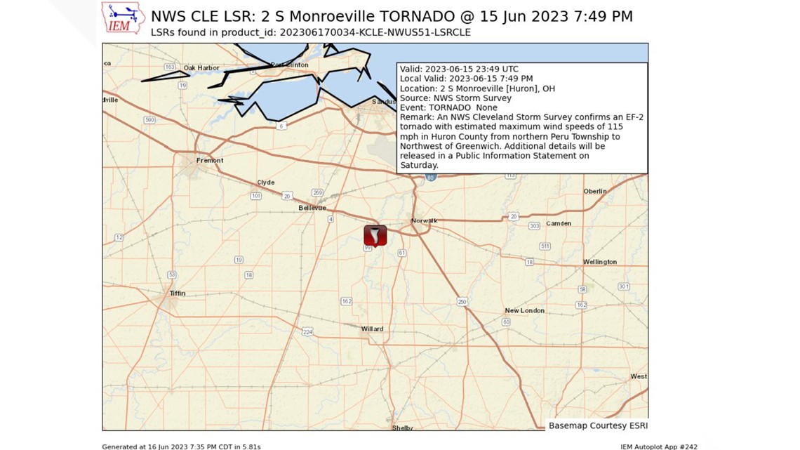 NWS confirms tornado touchdowns in Huron, Ashland counties | wkyc.com