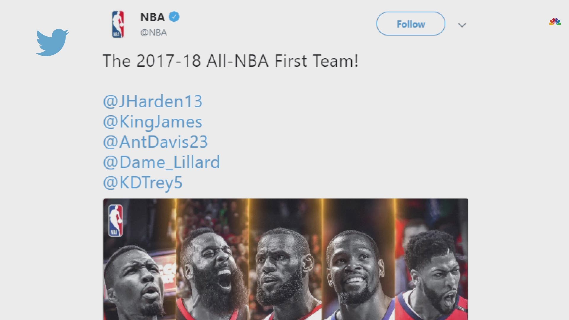 LeBron James named 1st team All NBA for record 12th time