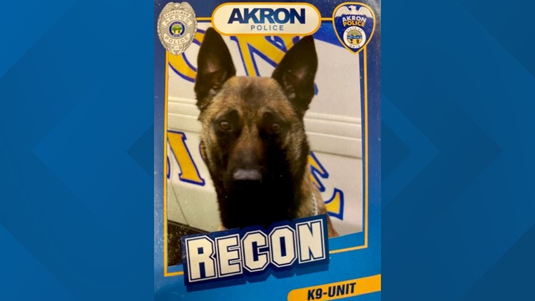 Akron Police Department says retired K-9 'Recon' has died