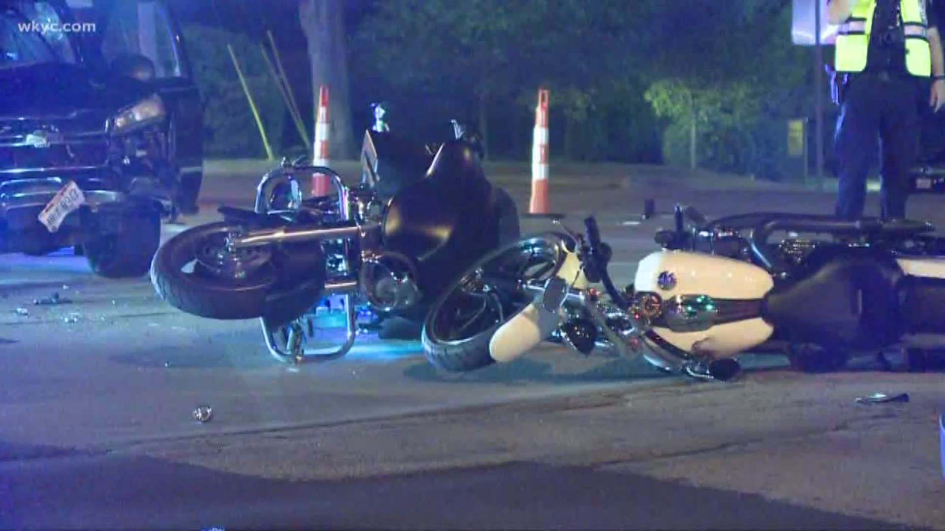 July 15, 2019: Four people were taken to the hospital after their motorcycles were hit from behind overnight. It happened in North Olmsted at Lorain Road and Dover Center Road when authorities say a pickup truck collided with three motorcycles at a red light. The condition of those hurt is unknown at this time. Authorities say the incident remains under investigation.