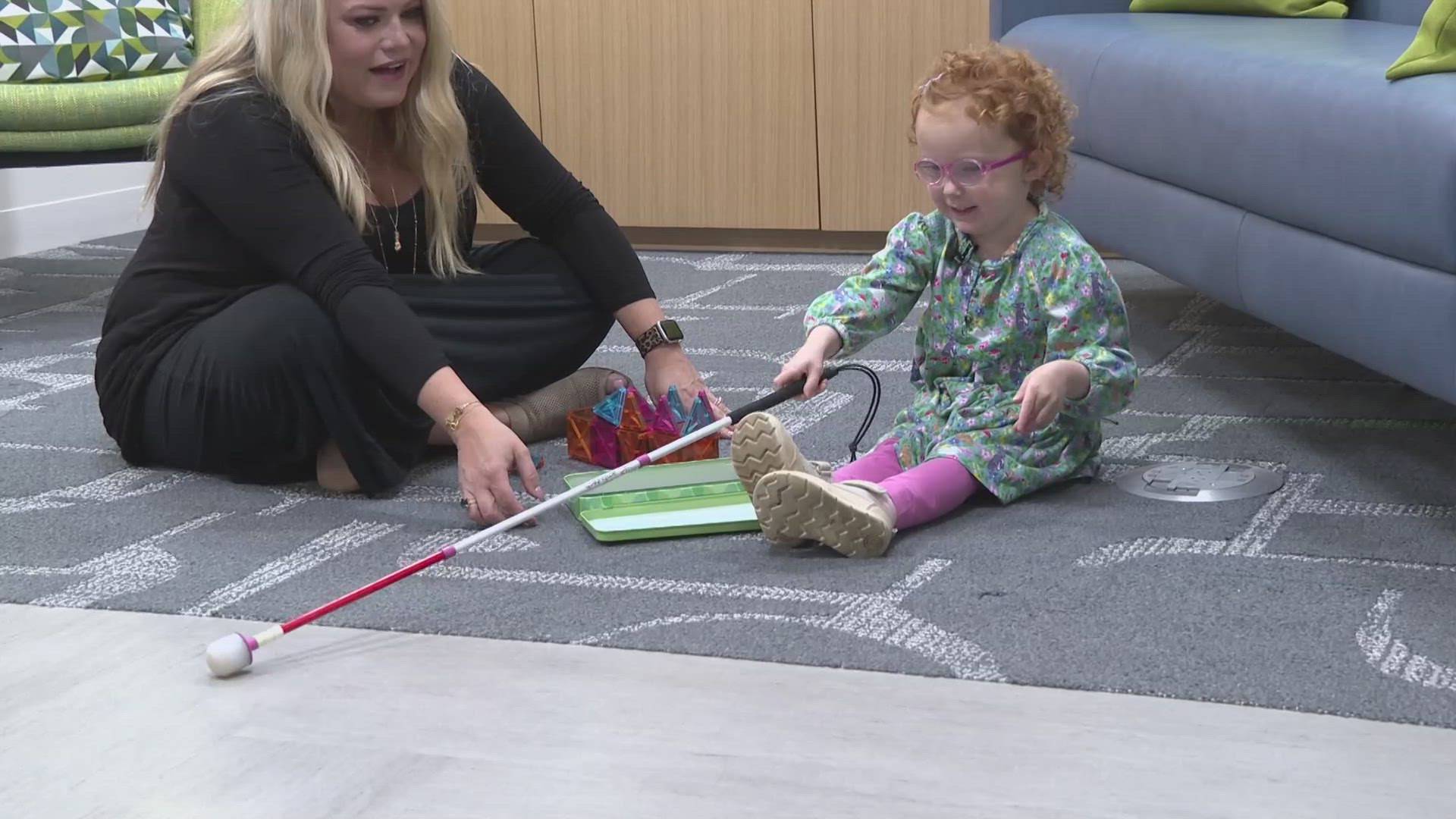 The Cleveland Sight Center has helped 4-year-old Emma Morris navigate her vision loss and thrive with her white cane. Lindsay Buckingham reports.