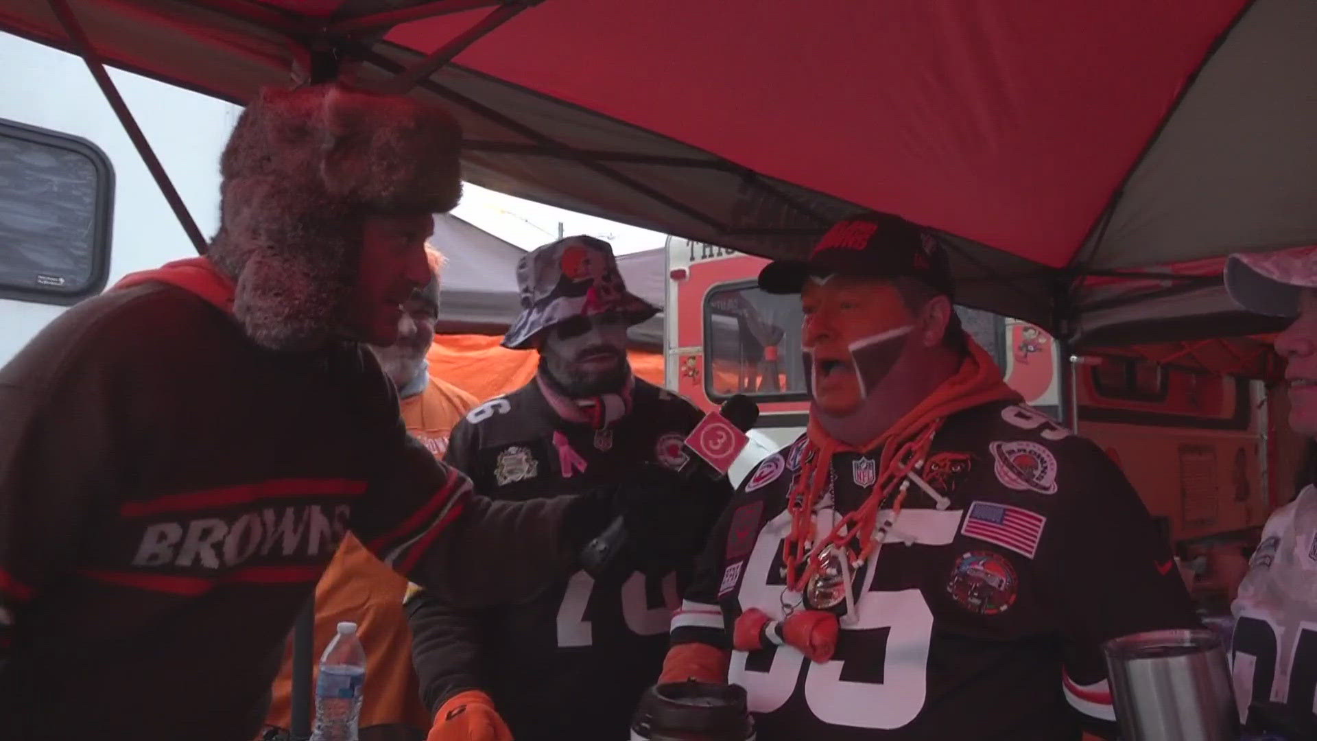 3News' Mike Polk Jr. interviews Cleveland Browns fans tailgating at the Muni Lot on a Thursday night during a futile season to ask: Why are you here?