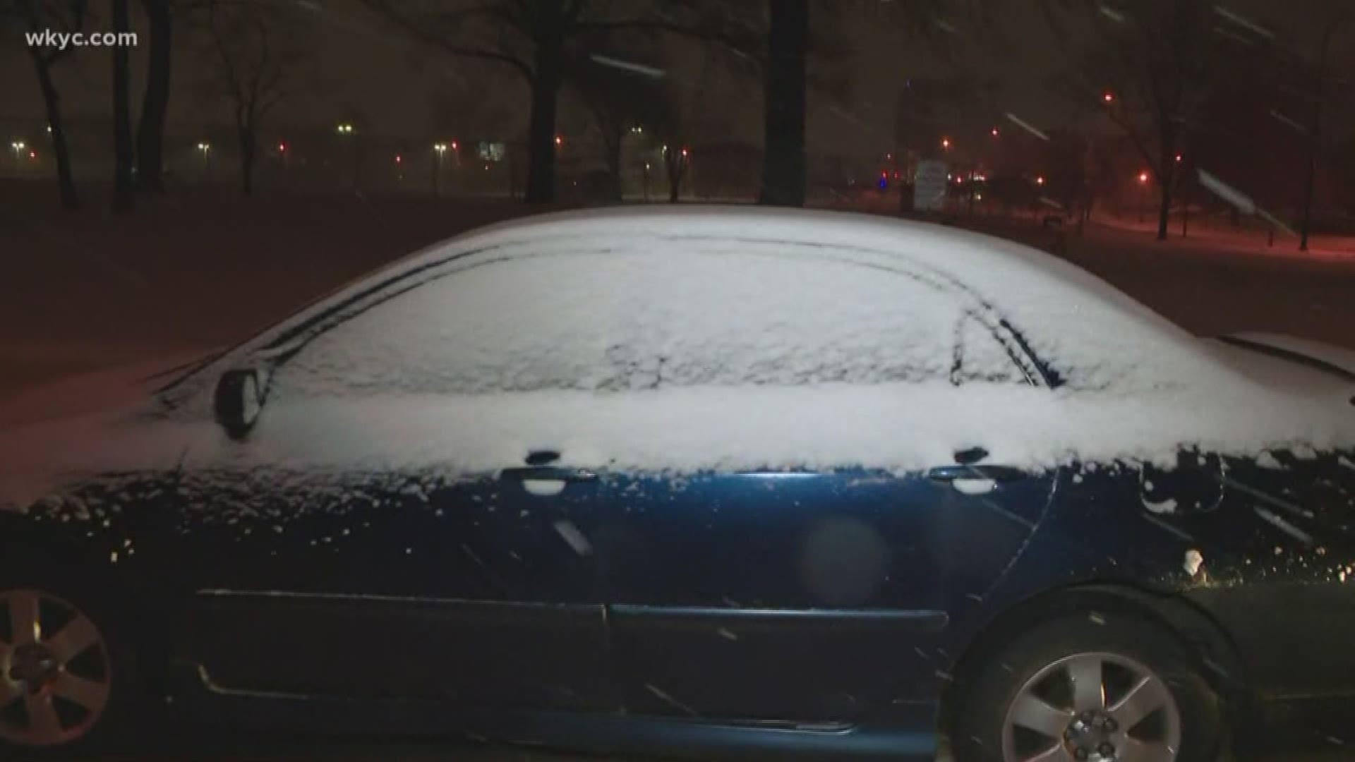 Jan. 24, 2019: We take a look at Akron's road conditions as snow moves through the area this morning.
