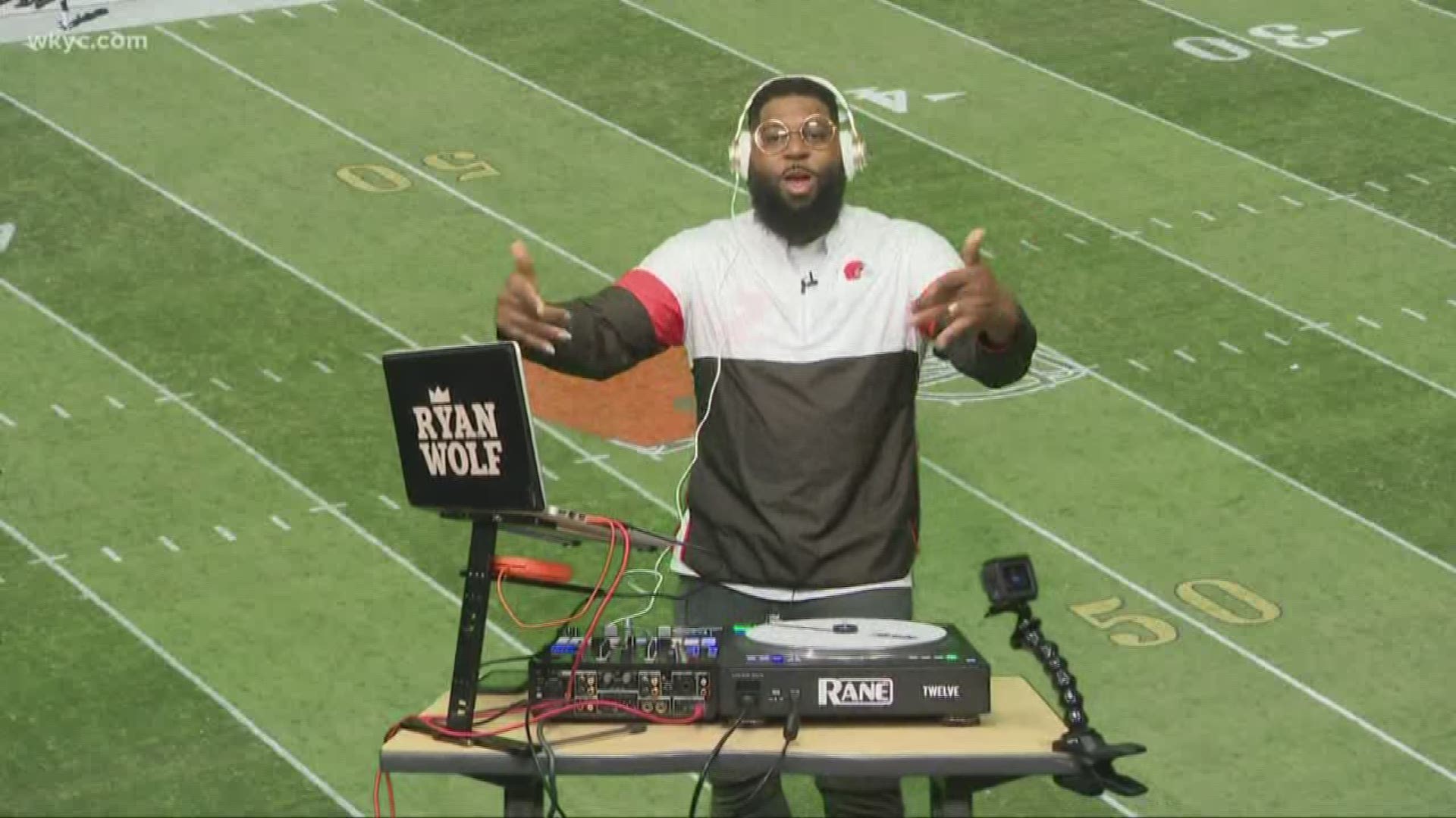 Sept. 23, 2019: Ryan Wolf has been the official DJ for the Cleveland Browns for seven years and says having the right hype music before the big game is crucial.