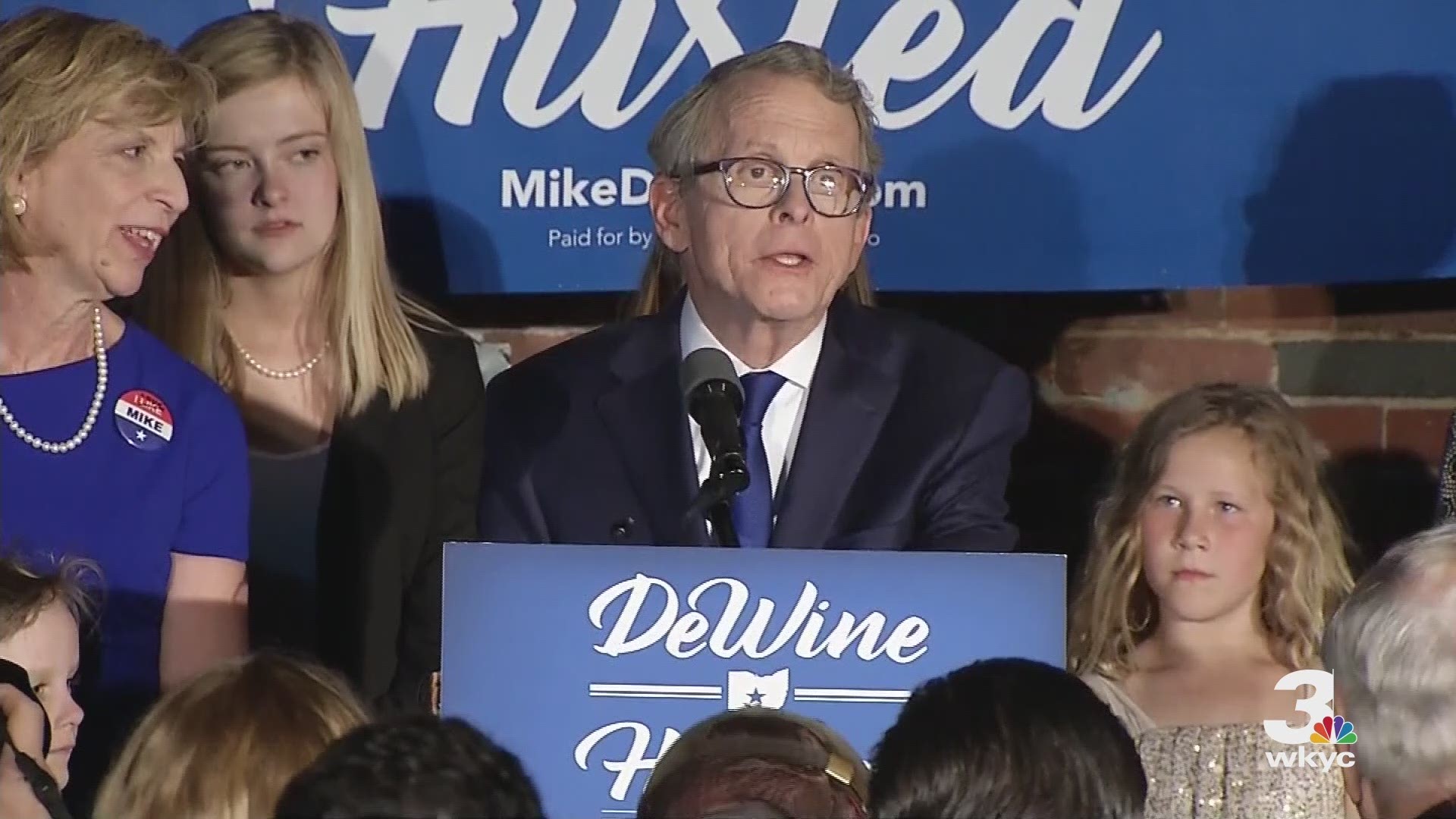 Mike DeWine and Jon Husted hold victory speech after winning GOP bid for Ohio governor