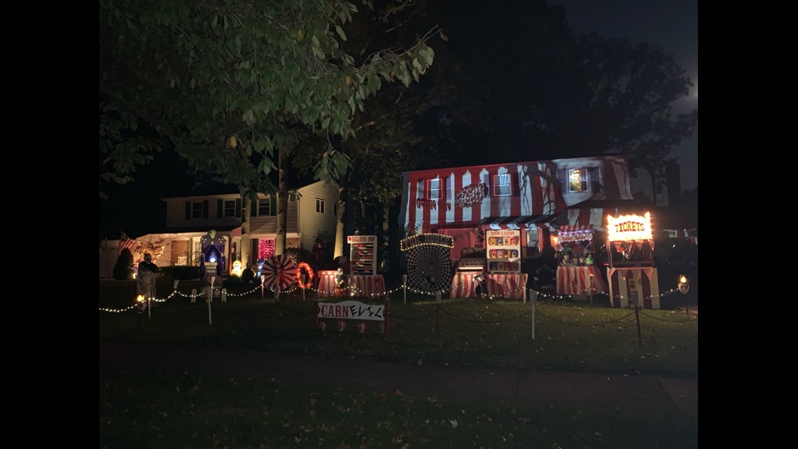 North Ridgeville Halloween display: Cleveland Brown graveyard