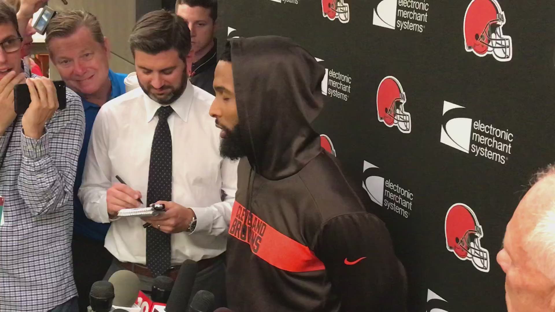 Cleveland Browns receiver Odell Beckham Jr. is ‘done talking about the watch’ he wore in the 2019 season opener.