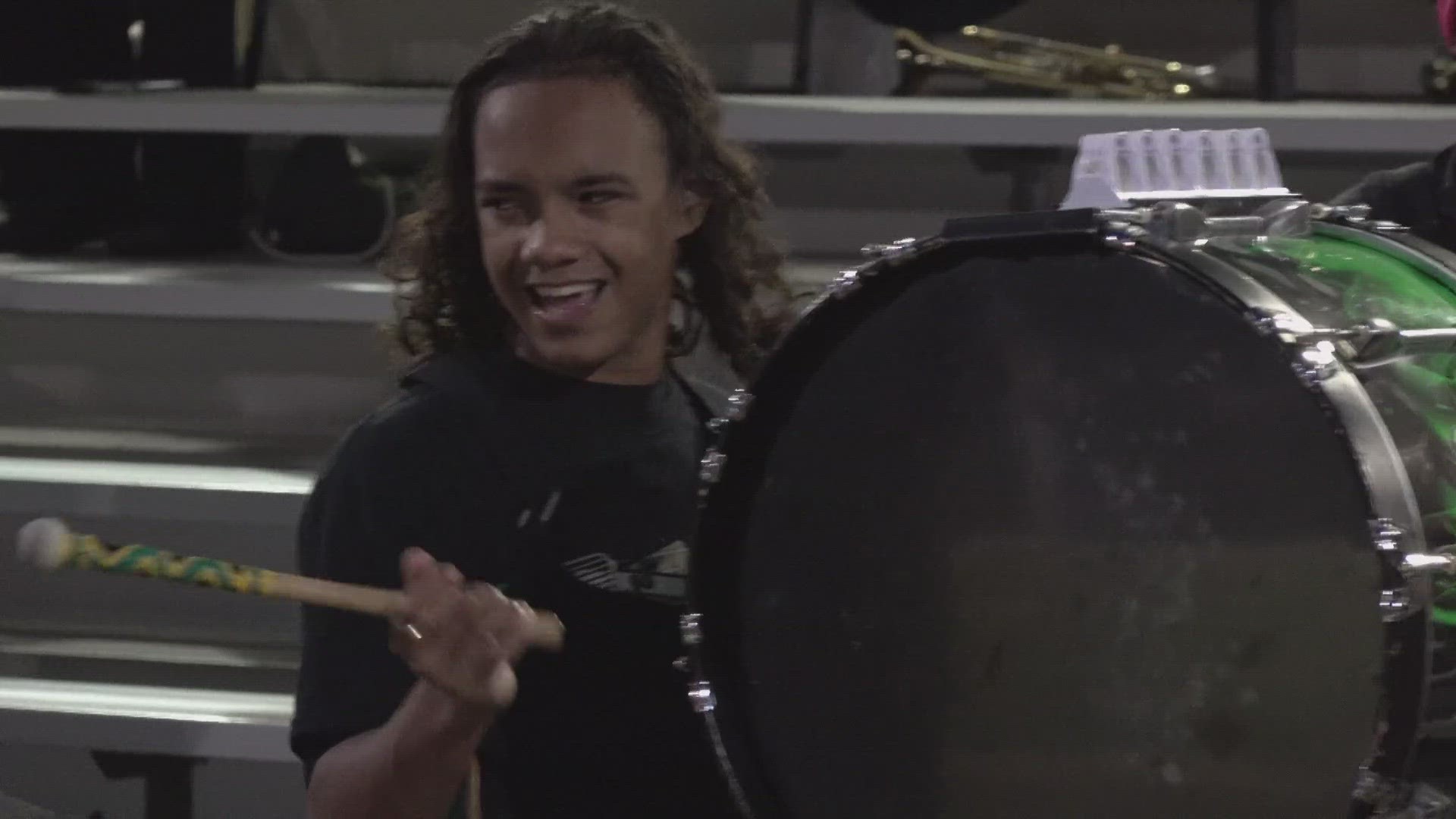 The next time you're at a high school football game in the Ashtabula area, look for the one marching to the beat of his own drum.