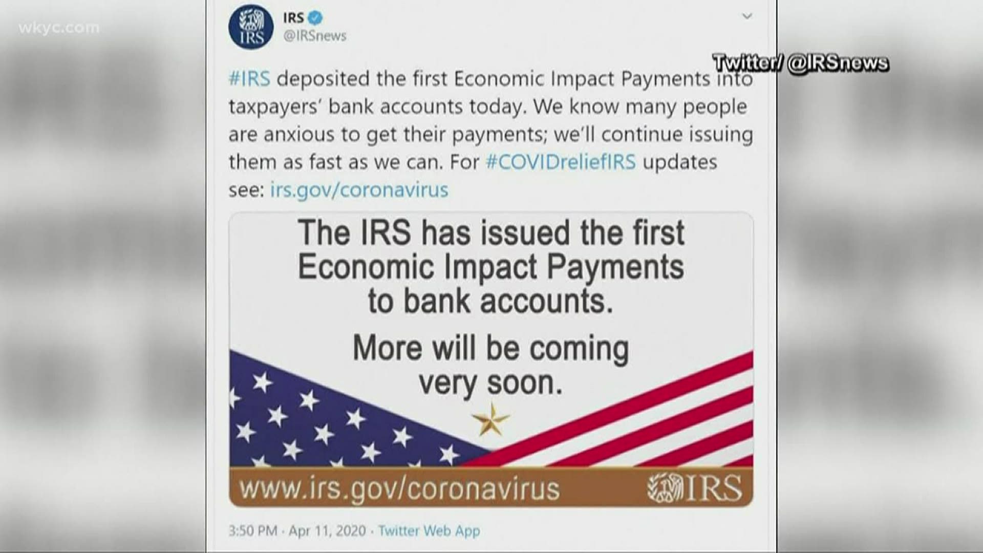 The IRS says the first wave of stimulus checks have already started going out. Danielle Serino dives into the process.