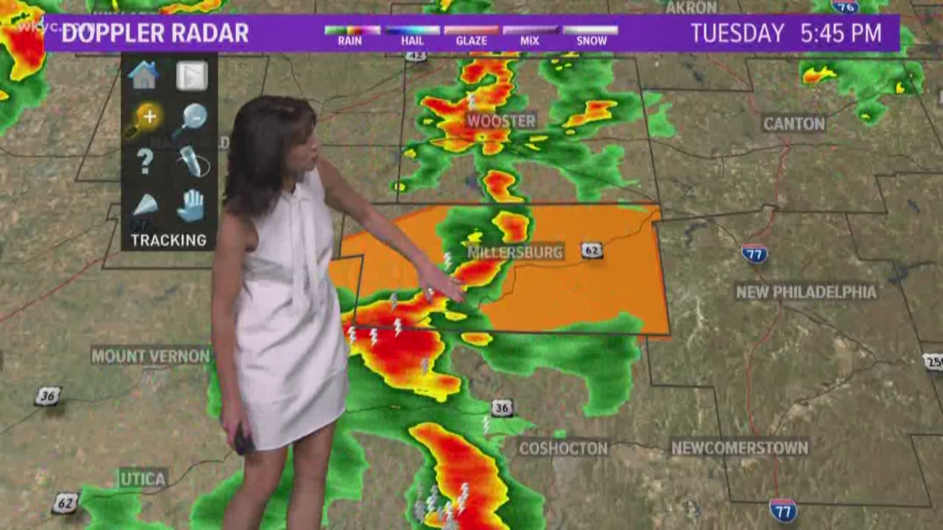 Much of Northeast Ohio was under a Severe Thunderstorm Warning on Tuesday afternoon. Chief Meteorologist Betsy Kling has the latest.