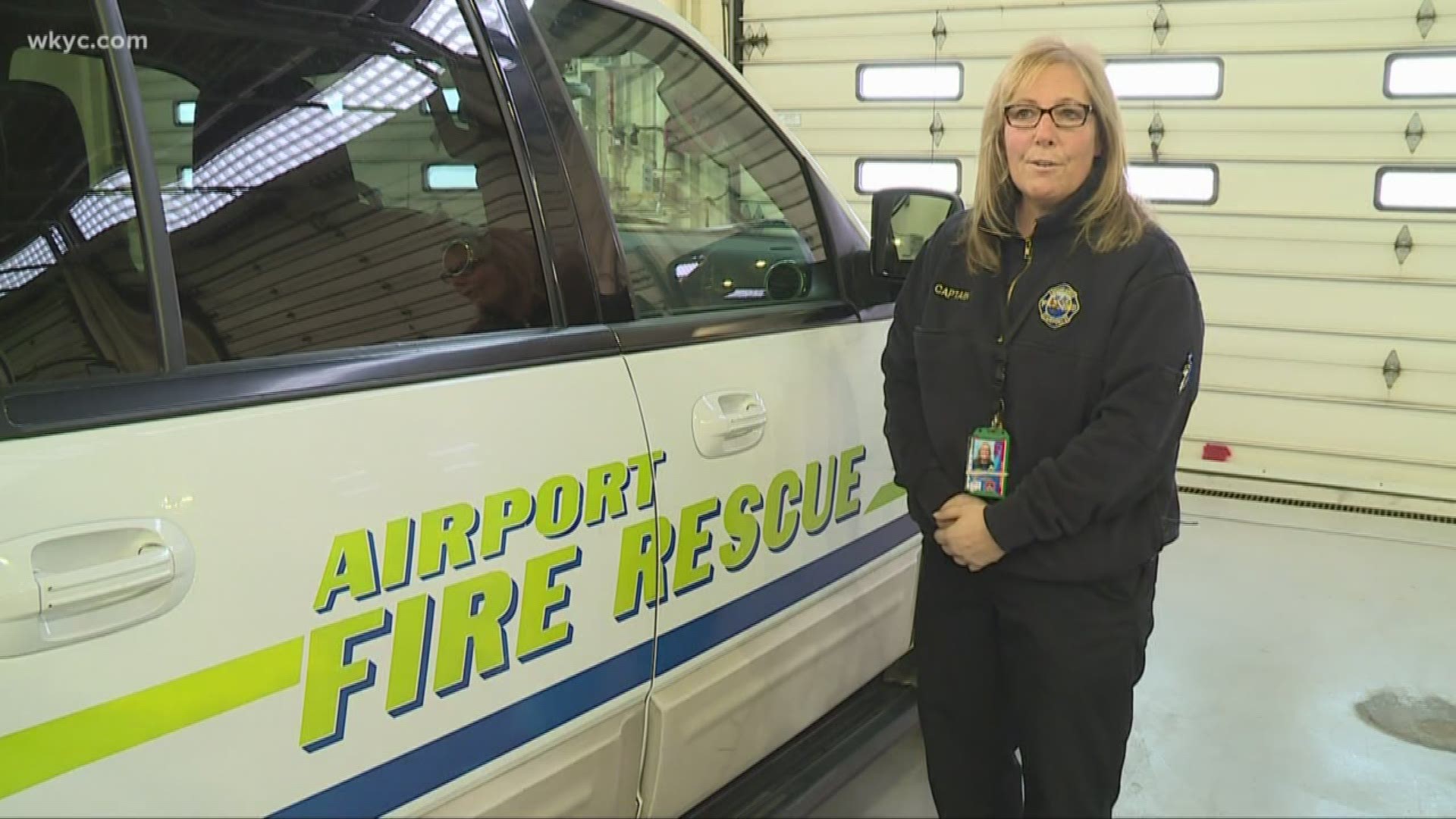 Moleterno is the first female captain of Cleveland Hopkins International Airport's Aircraft Rescue and Firefighting team. She has been with the team for 16 years.