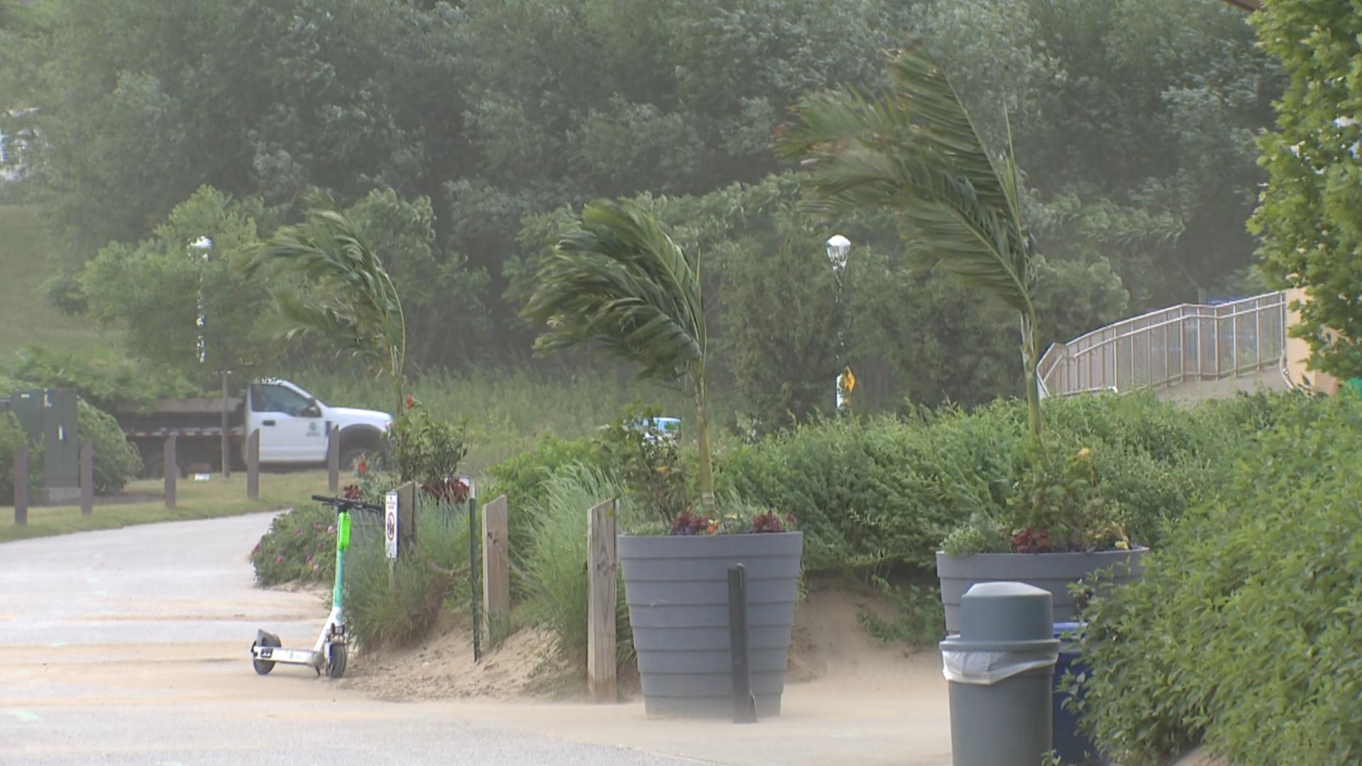 While the National Weather Service issued a Beach Hazard Statement, some daredevils attempted to do some surfing on Lake Erie amid high winds