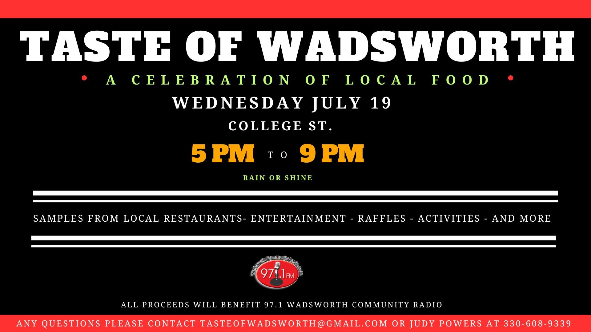 When is Taste of Wadsworth in Medina County?