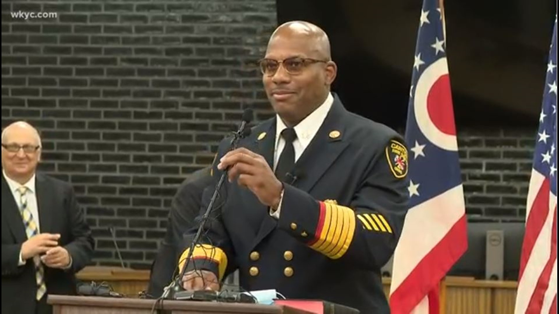 The Canton Fire Department has officially sworn in K. Akbar Bennett as their first African American chief.