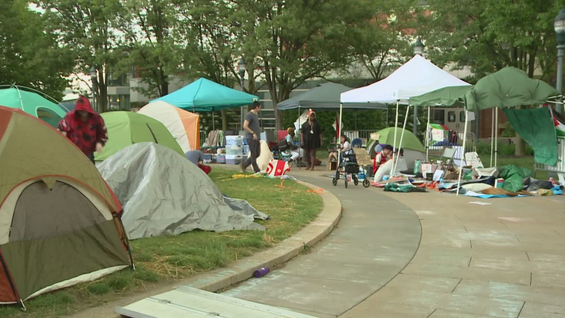 CWRU says 'a limited number of students who may have been involved in the unsanctioned encampment' could have their degrees withheld and be banned from campus.