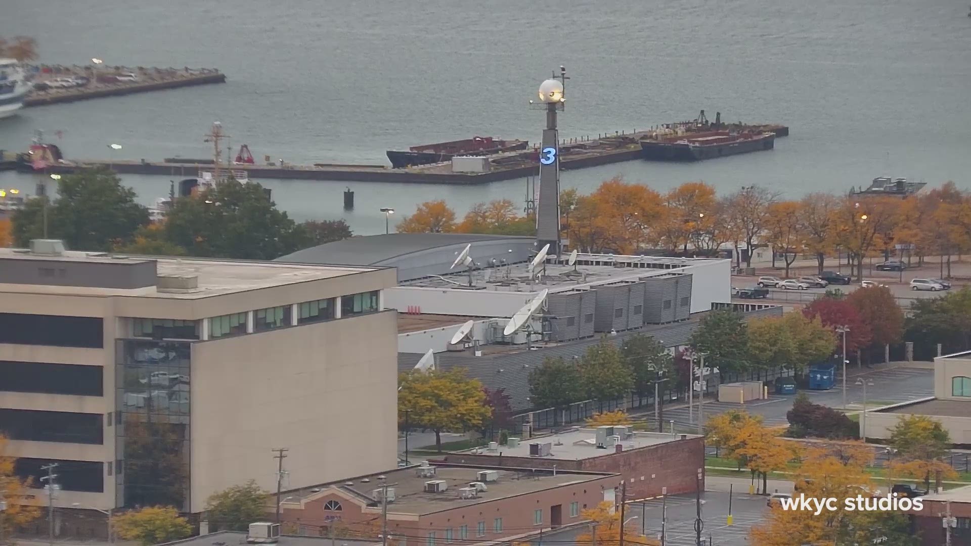 Nice shot of WKYC Studios at 13th and Lakeside in Cleveland along with the surrounding fall foliage bursting in color. #3weather