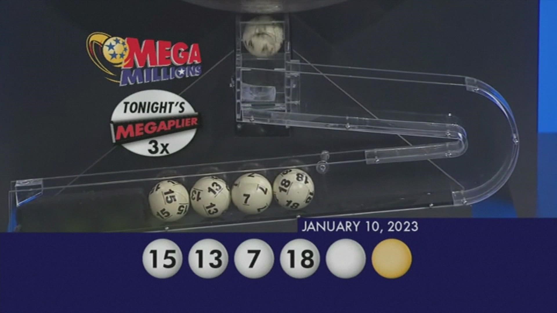 Watch the Mega Millions drawing for Tuesday, January 10, 2023 Jackpot