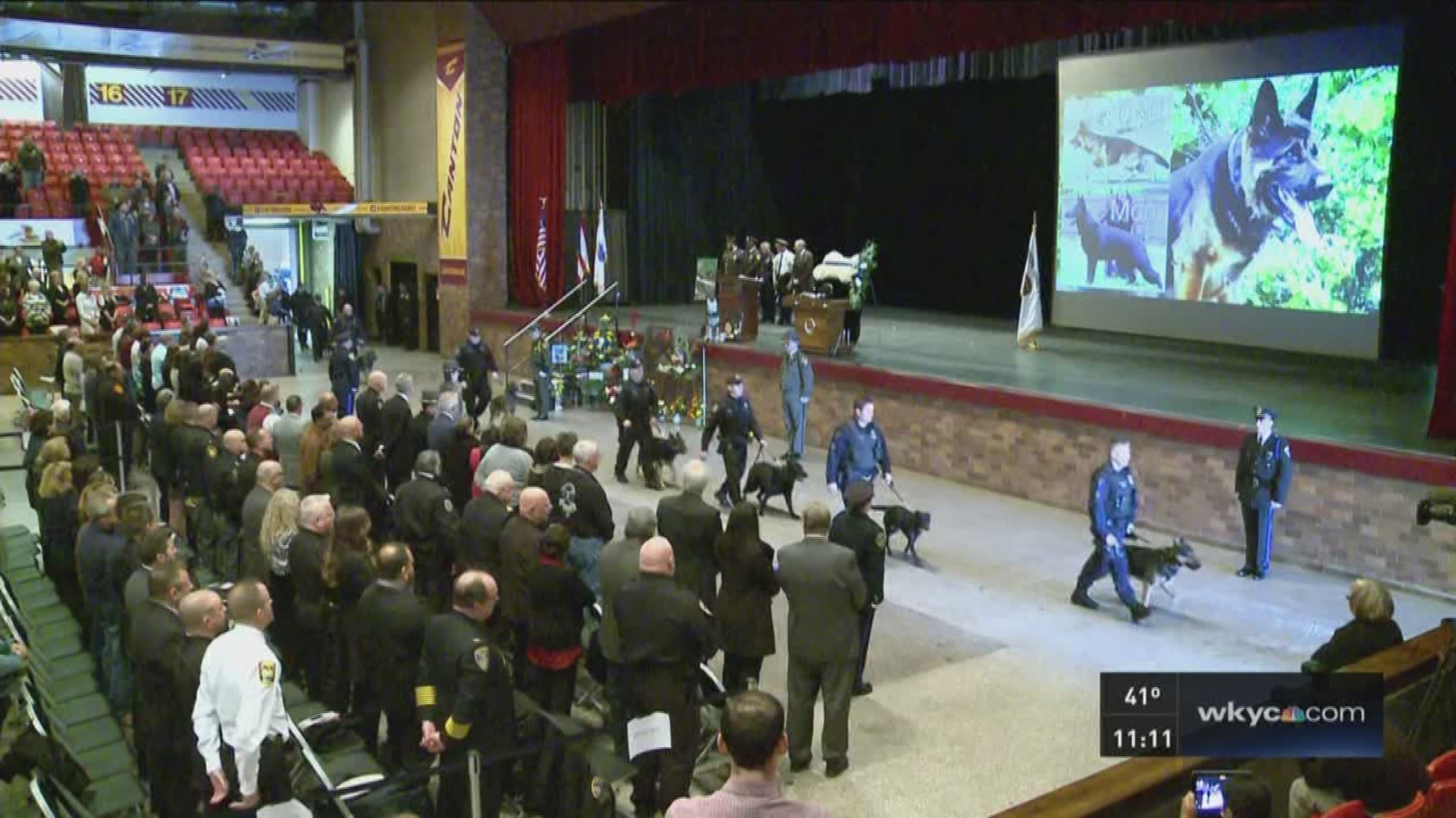 The Canton K-9 officer killed in the line of duty would have turned 3 today. Instead, today was a ceremony of his life.