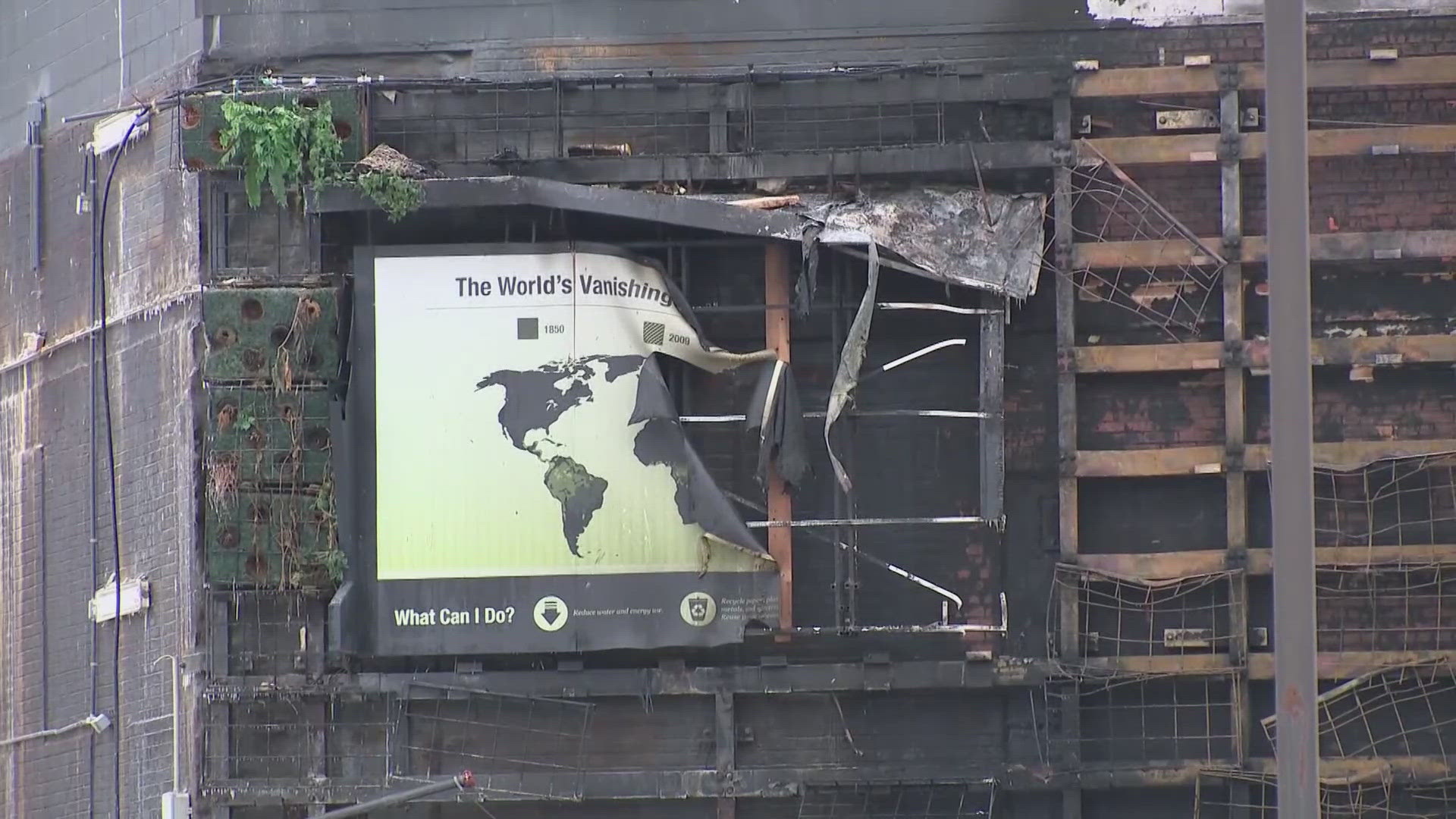 Officials say the construction team that was deconstructing the RainForest exhibit were using welding torches to cut metal off of the building, which created a spark