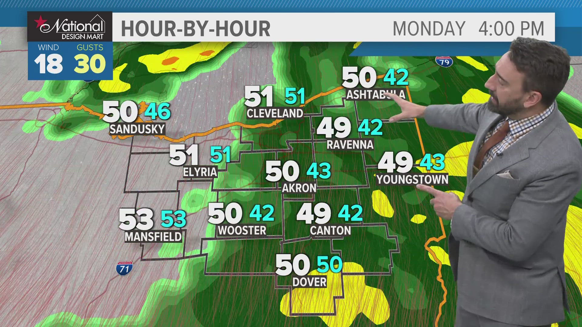 We're tracking more rain with temperatures topping 50 degrees. Matt Wintz has the hour-by-hour details in his morning weather forecast for Monday, December 16, 2024.