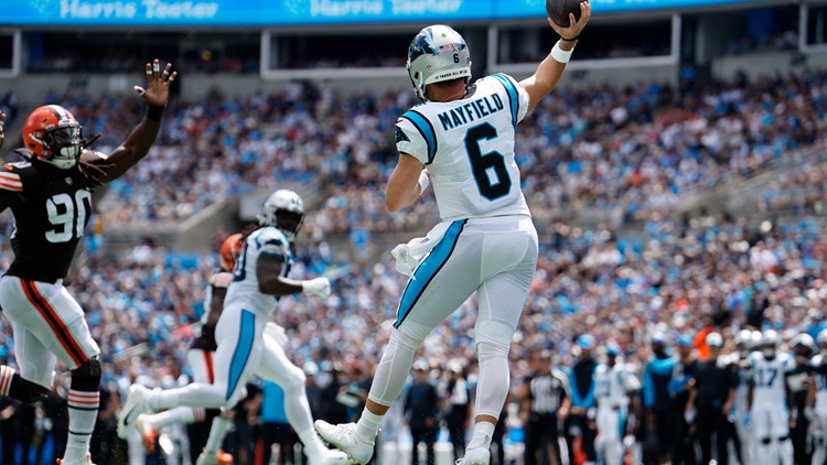 Watch Browns safety Grant Delpit intercept Panthers quarterback Baker  Mayfield in the second quarter 