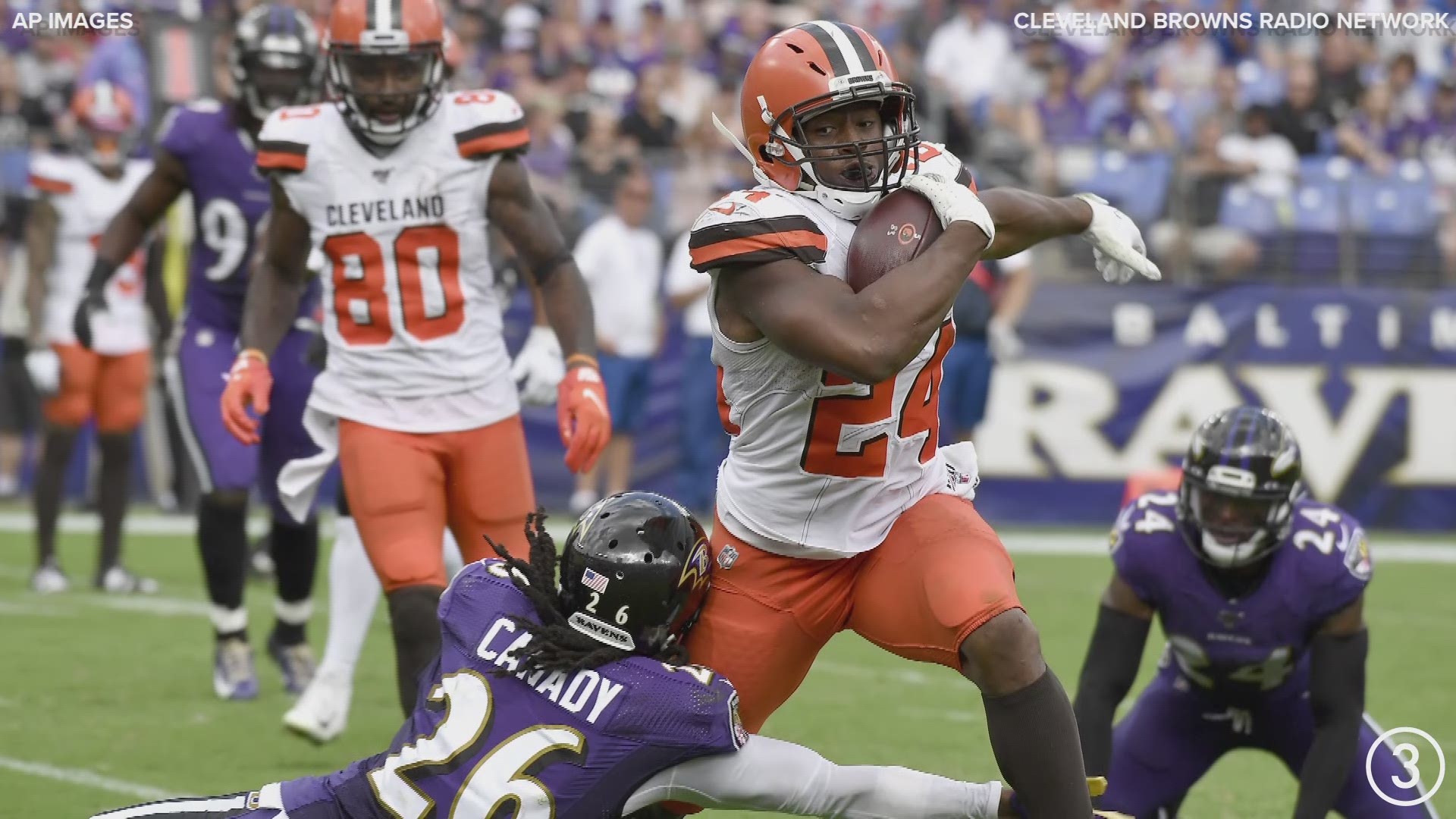 What a day!  Nick Chubb gave the Cleveland Browns a 17-10 lead over the Baltimore Ravens with a 14-yard third quarter touchdown run.