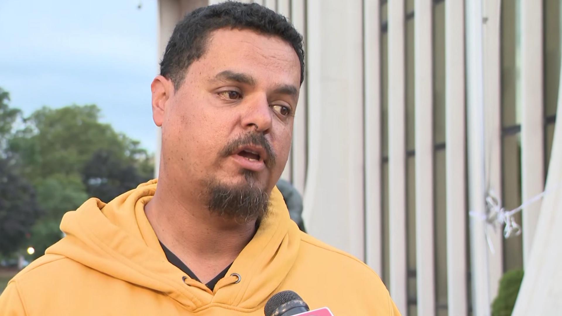 Councilman Angel Arroyo Jr. shared his thoughts Friday morning outside the Lorain Police Department, where a growing memorial has been drawing community members.