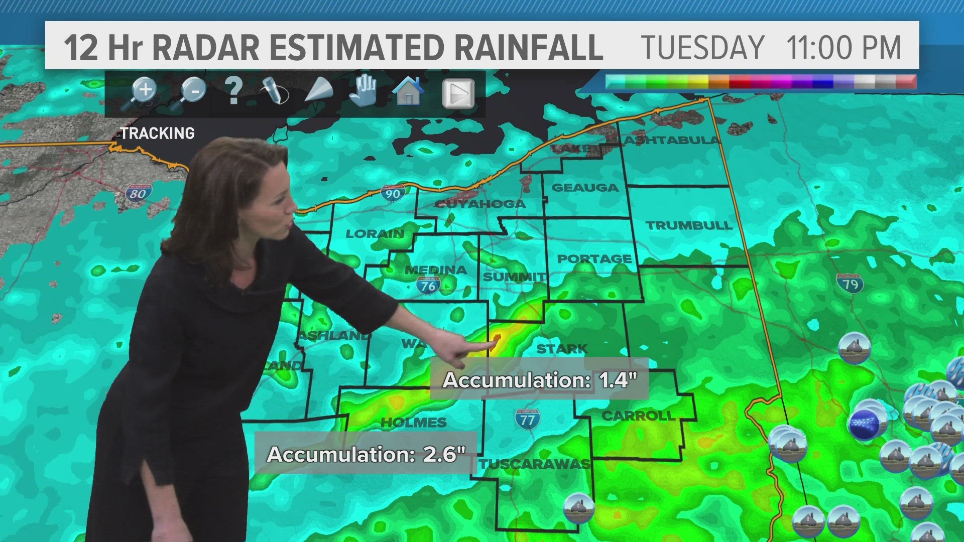 Several areas in Northeast Ohio are also under a flood warning following a number of storms in the area.