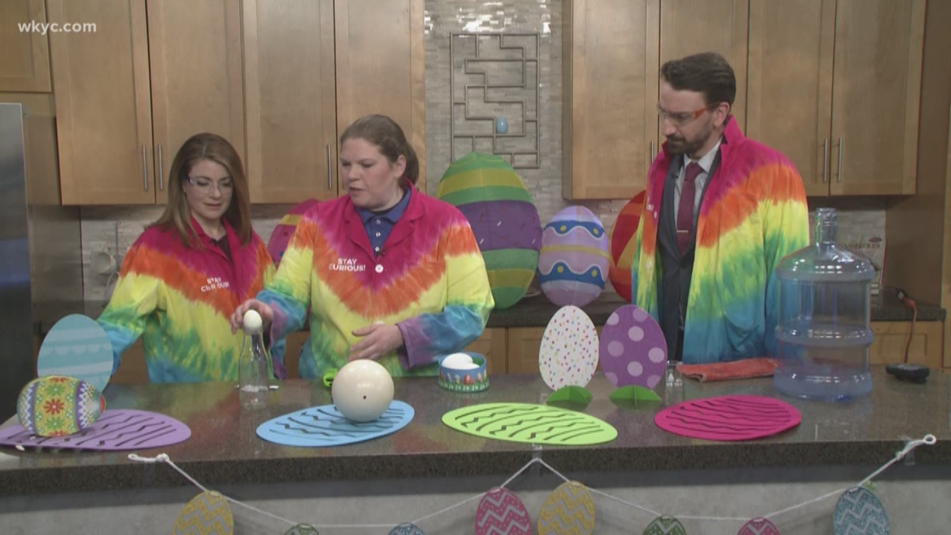 April 19, 2019: Here are some fun experiments -- or egg-speriments courtesy of the Great Lakes Science Center.
