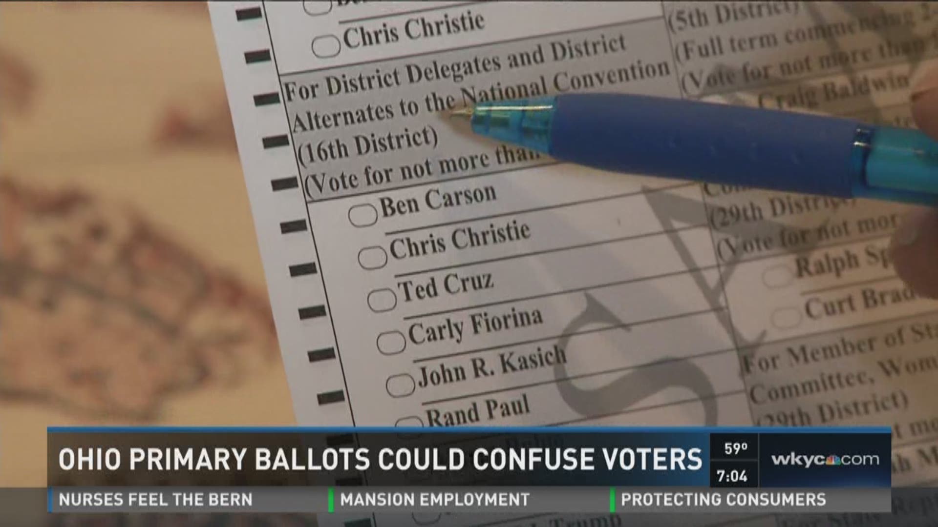 Ohio Republican primary ballot causing confusion