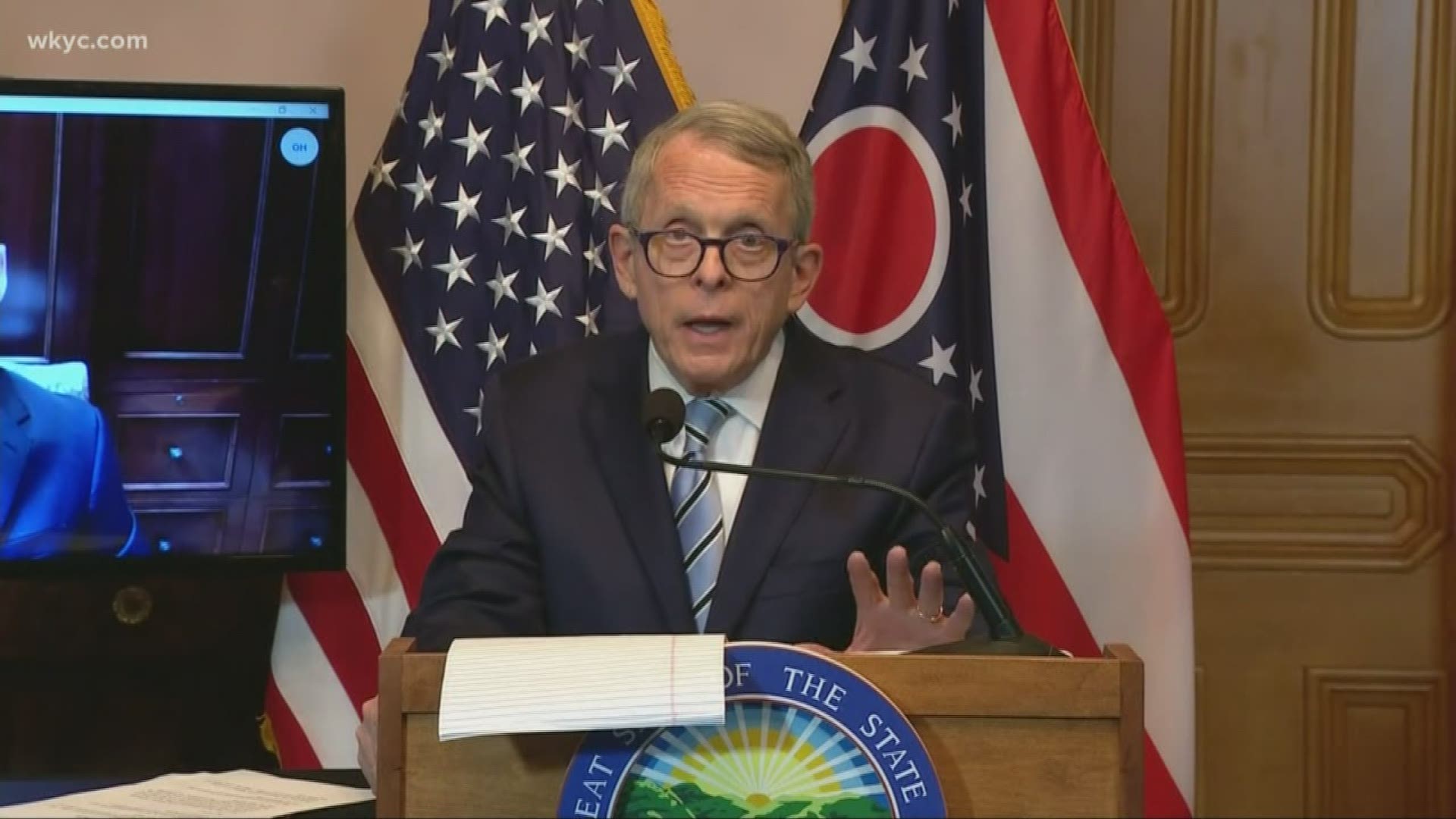 Gov. DeWine called a press conference Sunday to discuss the limitations being placed on the use of new technology that will aid in sterilization of masks.