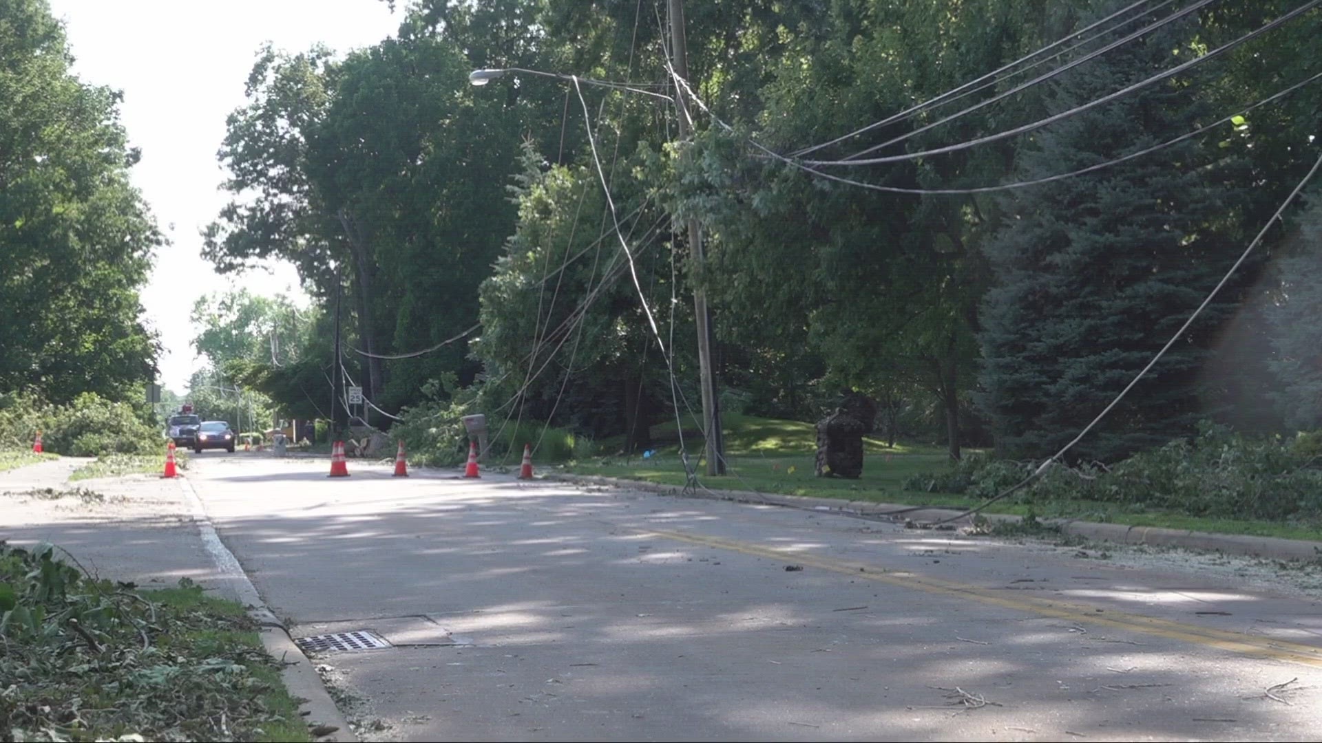 Thousands of residents across the area are still without power.