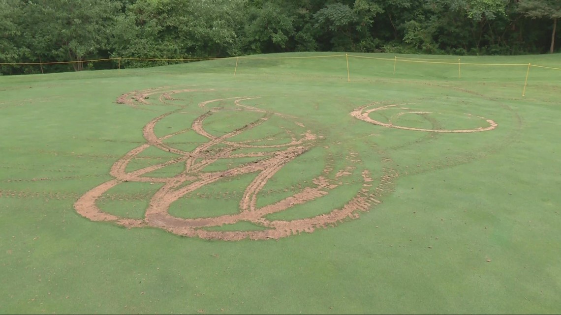 Vandals damage 6th-hole green at Mud Run Golf Course in Akron