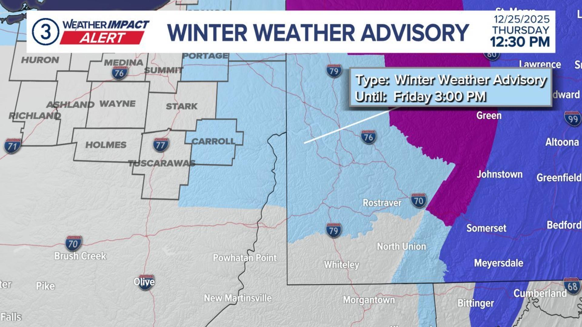 Winter Weather Advisory issued for multiple Northeast Ohio counties due ...