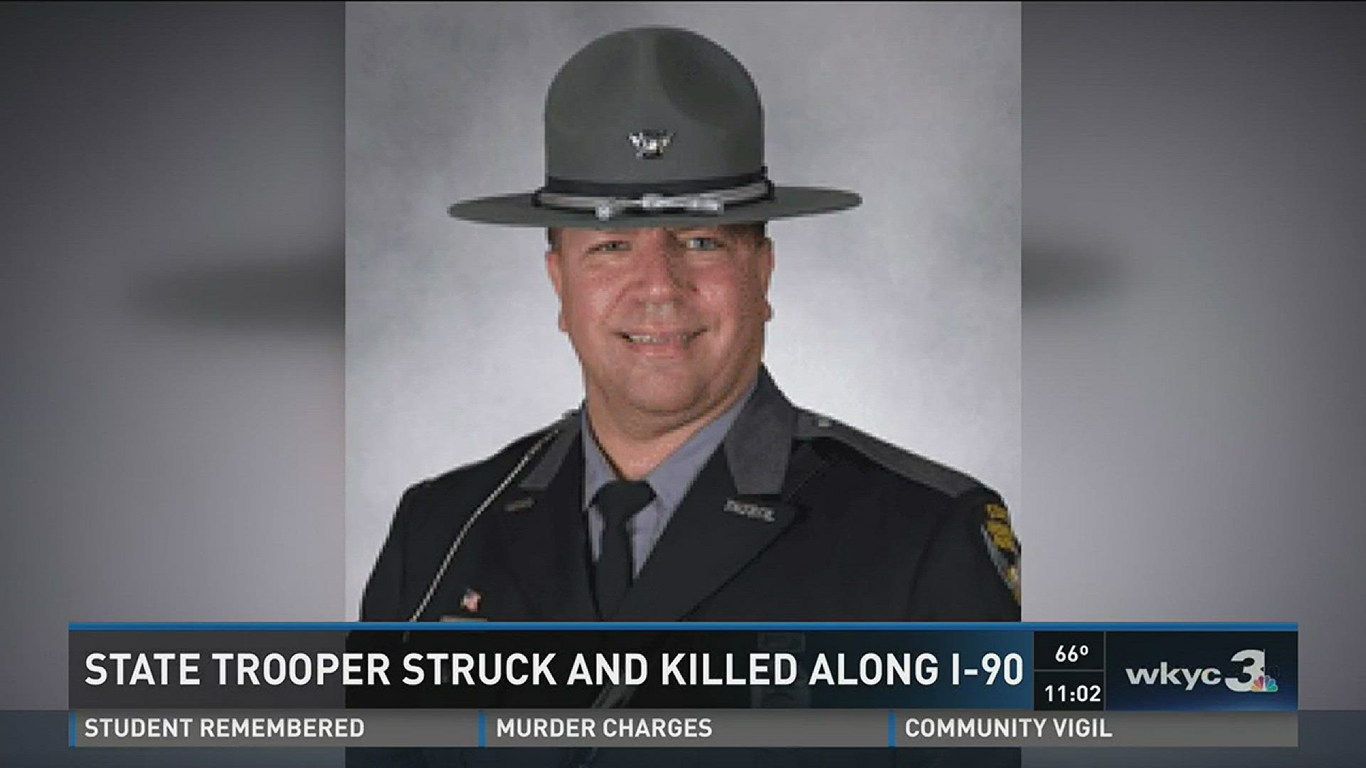 Sept. 15, 2016: An Ohio State Highway Patrol trooper was struck and killed by a vehicle on I-90 in Cleveland.