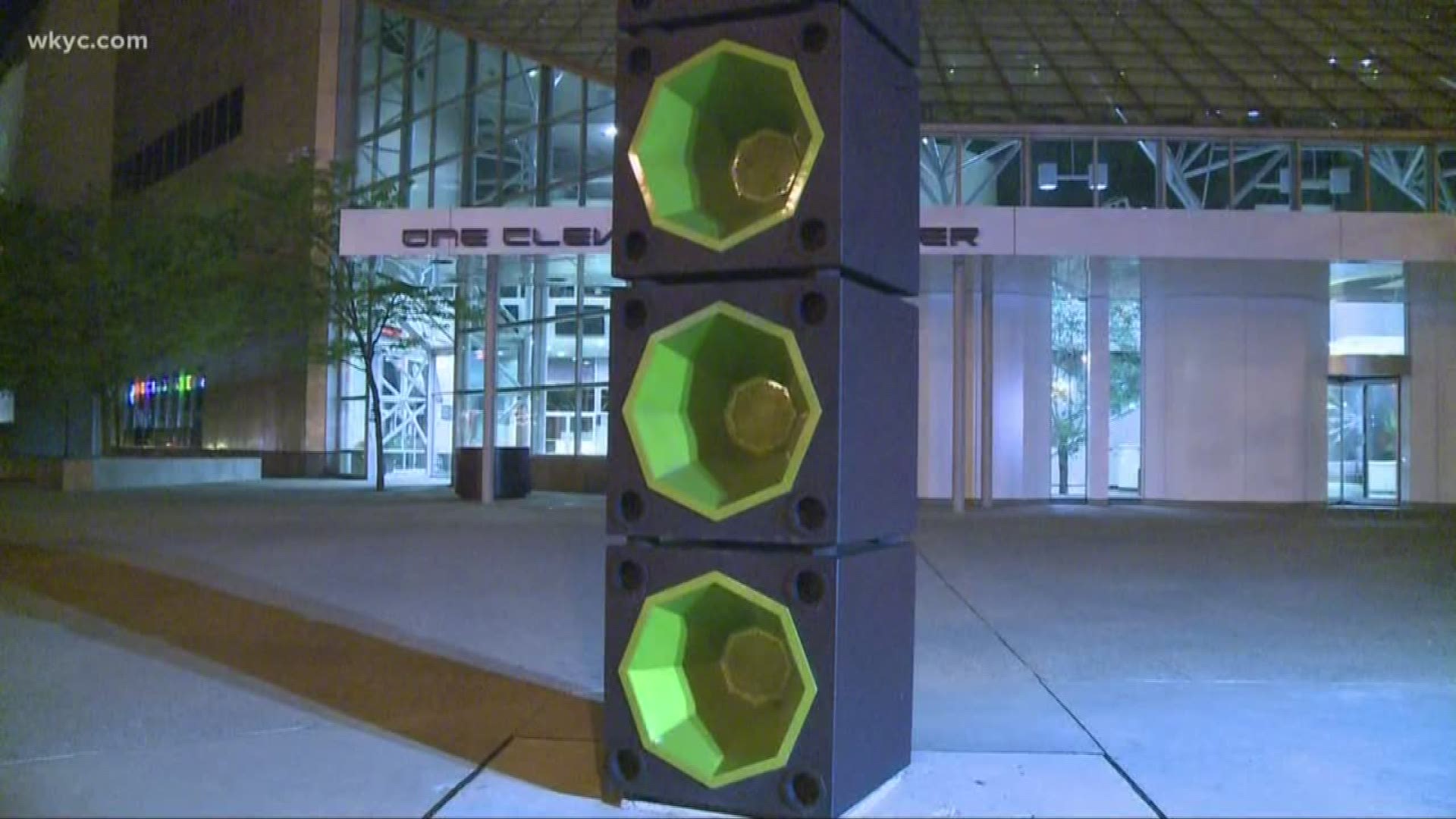 May 21, 2019: Police say they received several complaints overnight as 'rock box' speakers from the Rock and Roll Hall of Fame were blasting music loudly throughout the night.