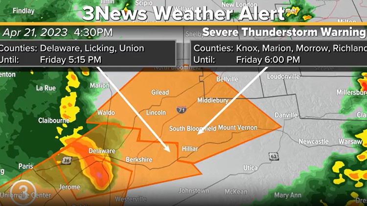 Severe Thunderstorm Warning issued for portion of Richland County