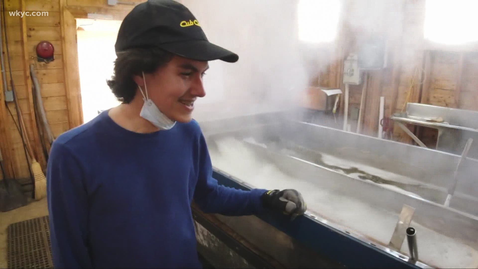 Students at University School make their own maple syrup each year and they showed us how the sap is boiled down and bottled.