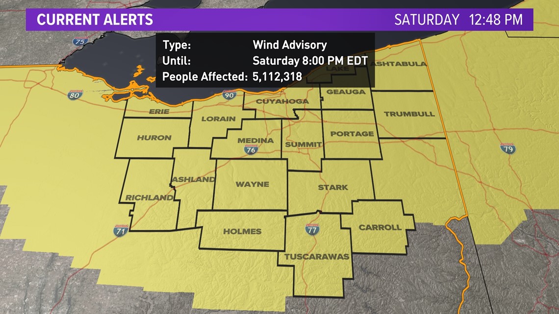 High Wind Advisory for Saturday: Possible Power Outage in Northeast Ohio