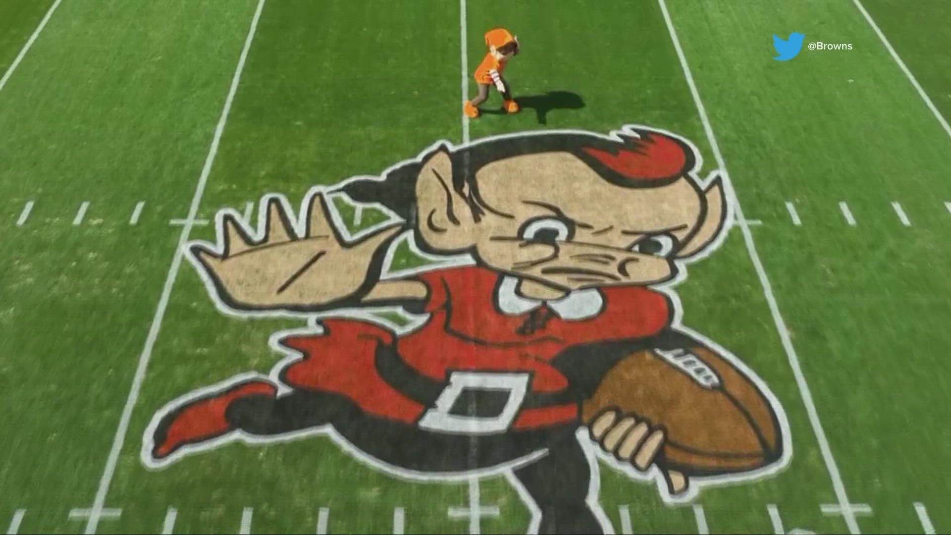 Brownie the Elf, the Cleveland Browns' new midfield logo