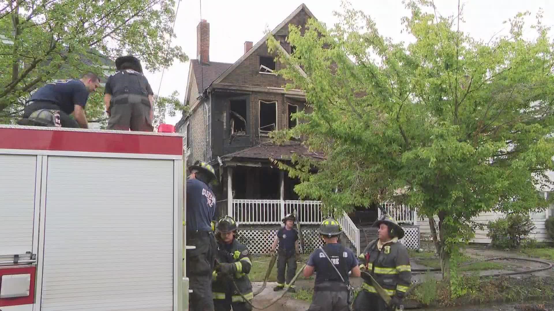 The Cleveland Fire Department responded to the scene on Hillman Avenue shortly before 6 a.m.