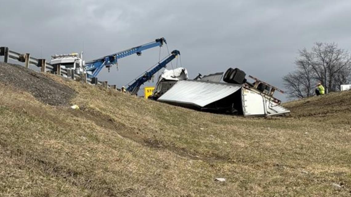Ohio State Highway Patrol: Truck driver airlifted after crash on Ohio Turnpike ramp in Strongsville