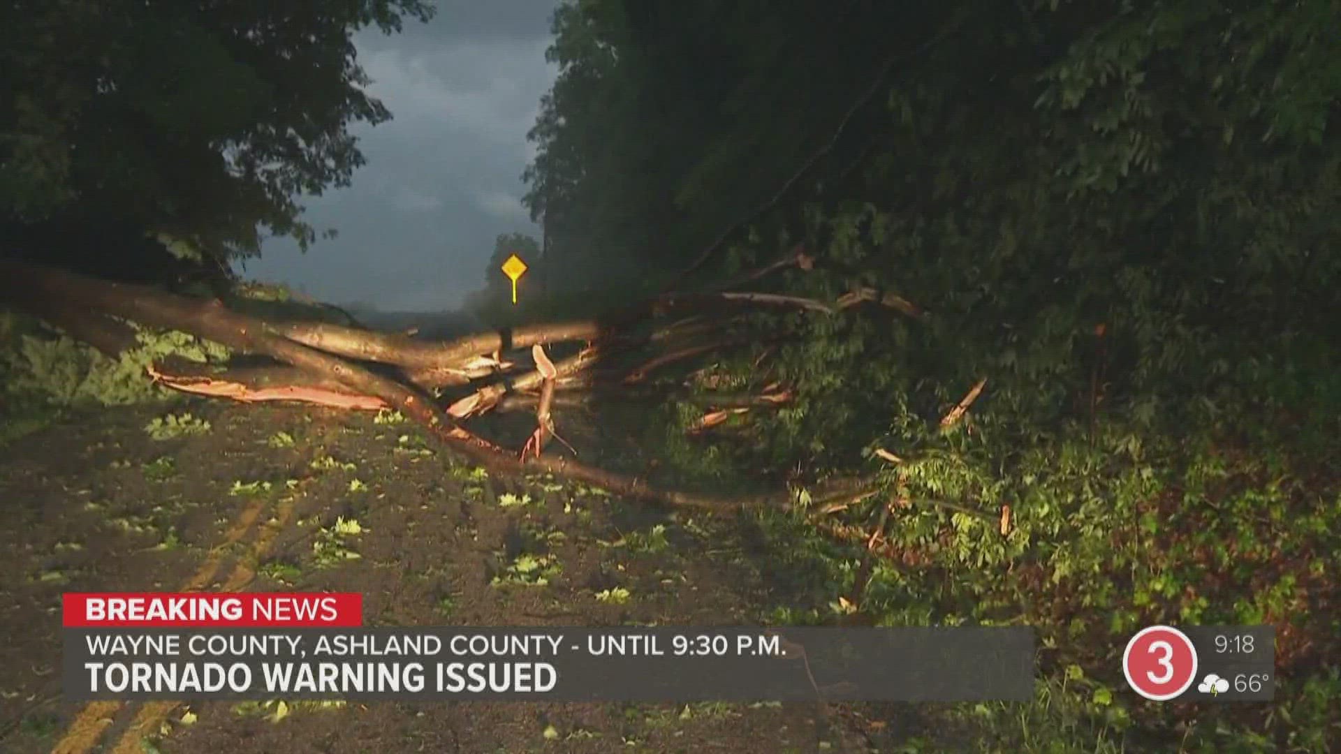 There were tornado warnings issued for several Northeast Ohio counties throughout Thursday evening.