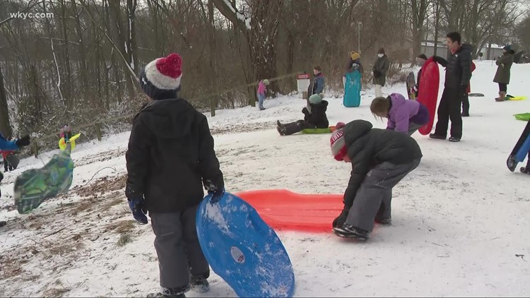 'It's really fun!' Kids show off sledding skills at Huntington Park in Bay Village