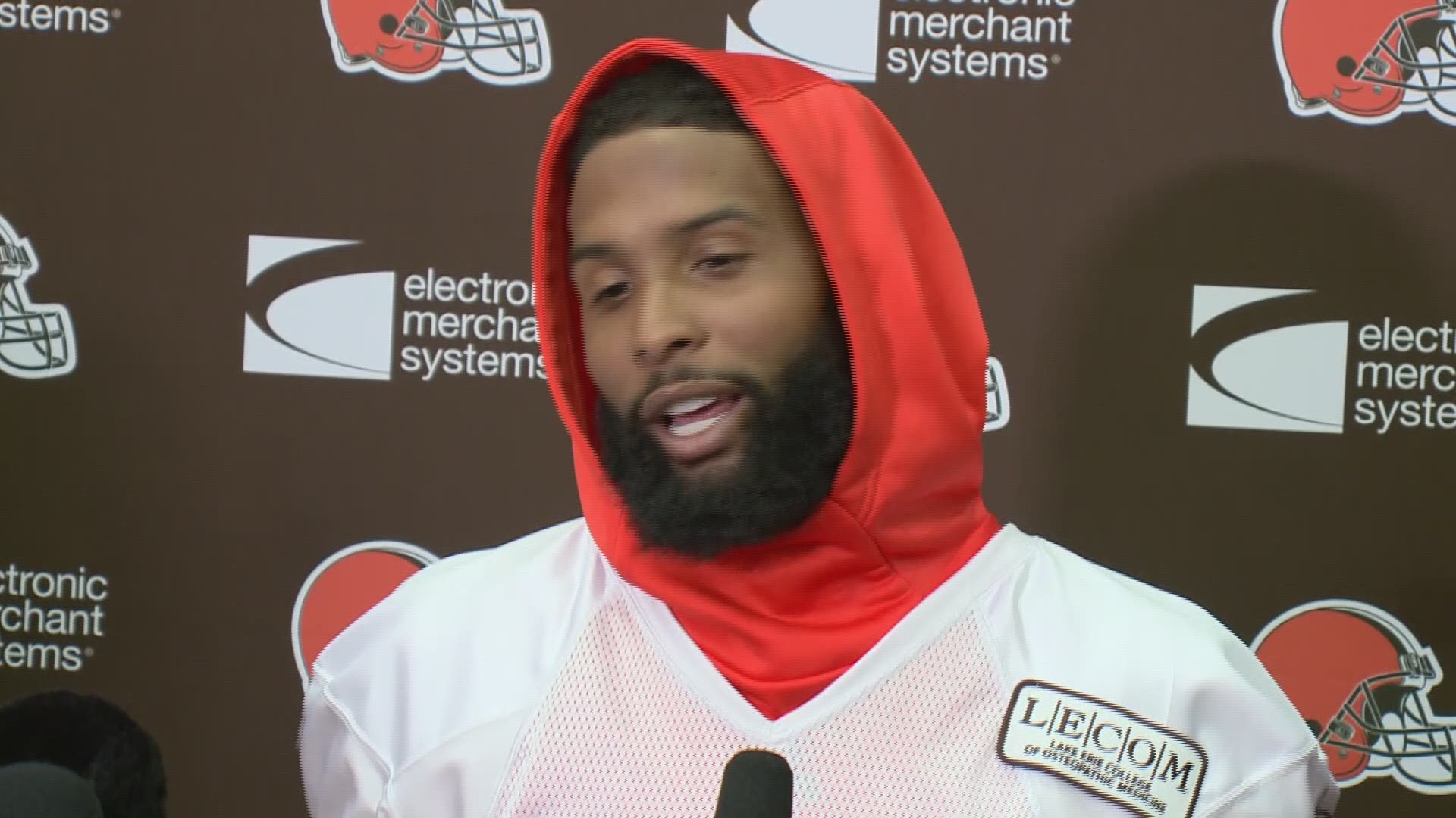 Cleveland Browns wide receiver Odell Beckham Jr. made some memorable plays during his first training-camp practice with the team.